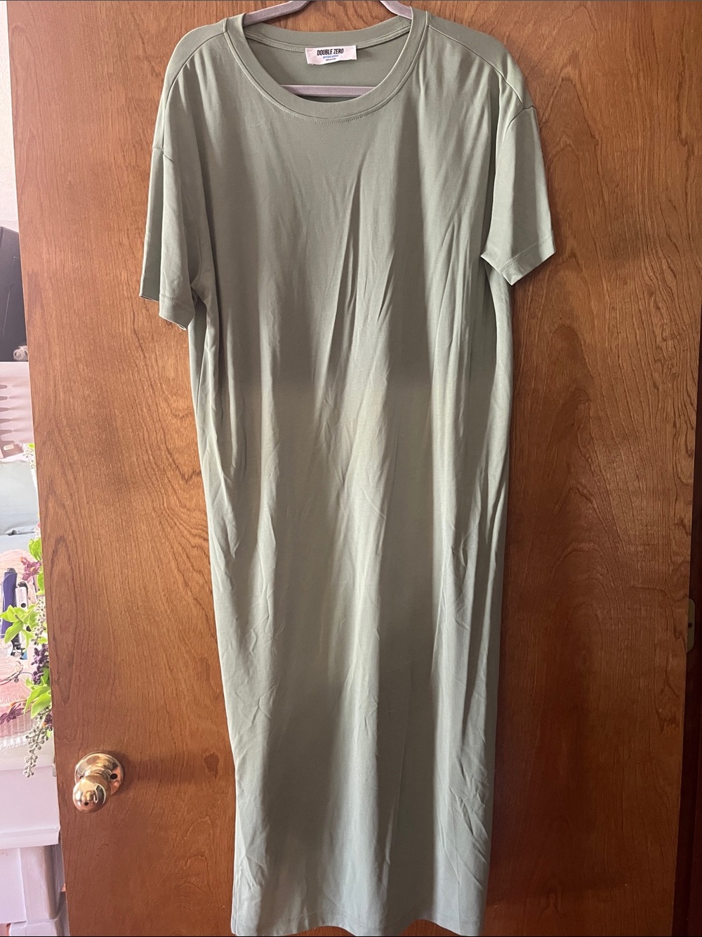 Double Zero Sage Green Maxi Tee Dress